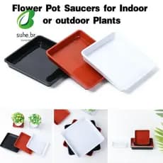SFBSF 1 Unidade Bandejas De Gotejamento Para Jardim Vaso De Flores Bandeja Quadrada De Plástico Pires