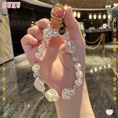 Corrente De Telefone SUHU , Cordão Doce Peal , Pulseira Adorável Anti-Perda
