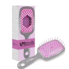 Escova de cabelo com ventilação úmida e seca, pente quadrado oco e fofo para beleza, adequado para salão de beleza