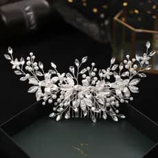 Jóias De Cabelo Pente De Noiva Pérola Cristal Brilhante Strass Headpiece Cabeça Decoração Para Banquete Casamento Masque