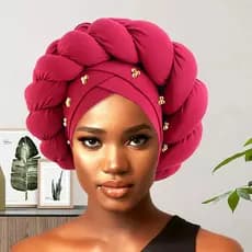 Turbante Africano Feminino Envoltório De Cabeça Cor Sólida Turbantes Macios Torcidos Bonés Para Mulheres E Meninas Prese