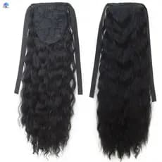 Extensão De Cabelo Longo Ondulado Com Cauda De Cavalo-Decoração Personalizada Da Moda