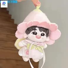 Conjunto De Roupas De Boneca De Algodão De 10 Cm-Chapéu De Flor De Elfo Sakura Com Asas DIY Presente Infantil