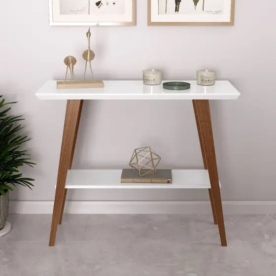 Aparador Davi 90x30 Tampo MDF 30mm BRANCO/AMADEIRADO
