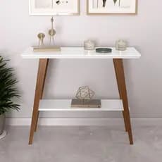 Aparador Davi 90x30 Tampo MDF 30mm BRANCO/AMADEIRADO