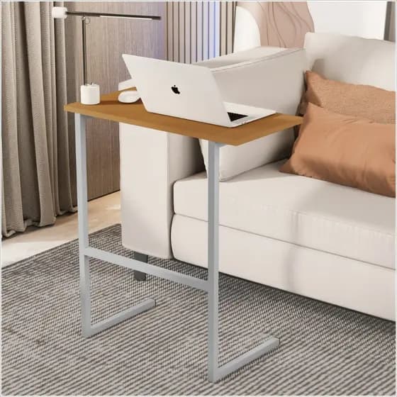 Mesa P/Notebook Thor MDP Pés Ferro NATURE/CINZA