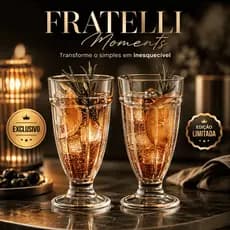 Taça de Vidro 310ml Elegante FRATELLI Moments Kit 2 Unidades Premium para Drinks Café Sobremesa