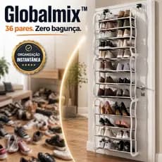 Organizador de Sapatos 36 Pares Globalmix™ Sapateira Suspensa Vertical Porta/Parede Compacta