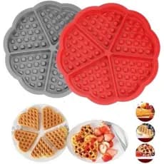 Forma Silicone Waffle Cinco Cavidades Antiaderrapante Cozinha Prática Sortida