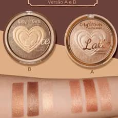iluminador/bronzer pó compacto City gilrs Latte pó fácil maquiagem