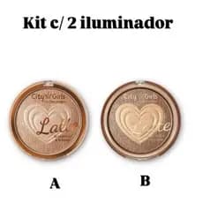 kit c/ 2 iluminador/bronzer pó compacto City Gilrs Latte