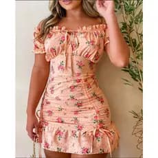 Vestido Frufru gringo Lastex ajustável tubinho crepe de seda moda roupas femininas