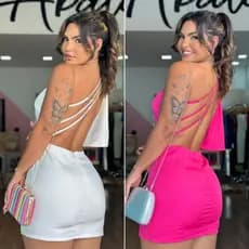 Vestido Feminino Alfaiataria Nula manga flare curto tirinhas ajustáveis zíper bojo forrado moda roupas sofisticadas