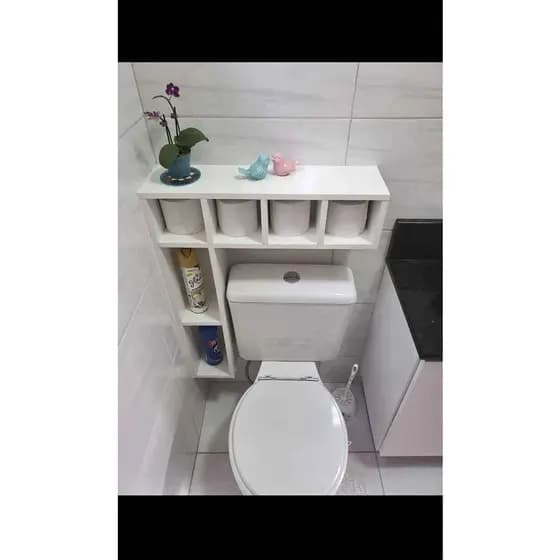 nicho banheiro prateleira papel higiênico caixa acoplada