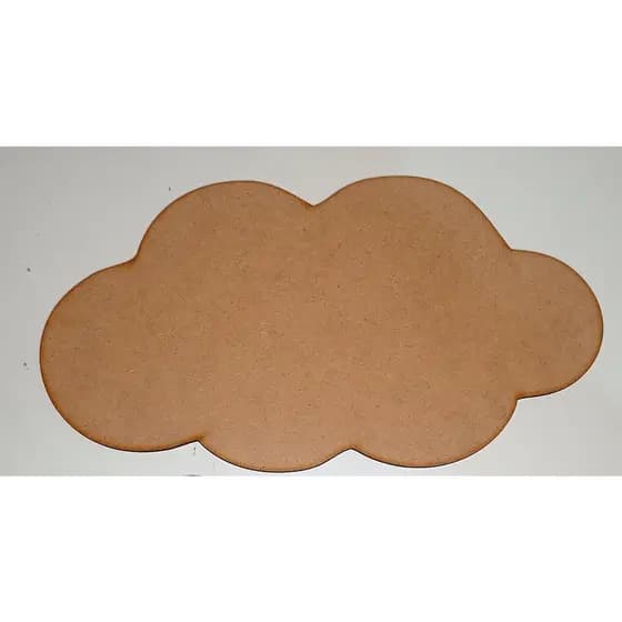 Nuvem Mdf Cru Decoração Aplique Recorte Laser 29cm