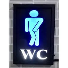 Luminoso WC Masculino Led Neon Quadro Placa Infotmativo Banheiro Toilet