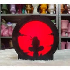 Luminária Itachi Uchida Geek De Mesa Redondo 12cm X 12cm Naruto