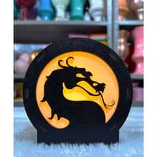 Luminária Mortal Kombat Geek De Mesa Redondo 12cm X 12cm