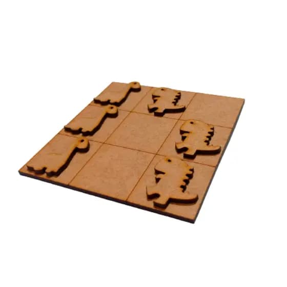 10 Jogo Da Velha Dinossauro Mdf Decoração 10 X 10cm Presente escolares lembrancinhas Kit c/ 10