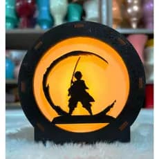 Luminária Zenitsu Agatsuma Geek De Mesa Redondo 12cm X 12cm Demon Slayer