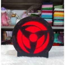 Luminária Mangekyou Sharingan Geek De Mesa Redondo 12cm X 12cm Naruto