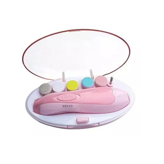 Aparador De Unhas Cortador Elétrico Baby Recém Nascido Rosa