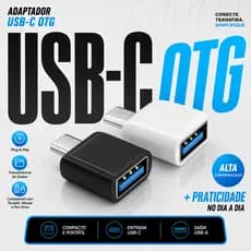 Adaptador OTG Tipo C Para USB 3.0 Celular Tablet Pendrive Mouse Teclado