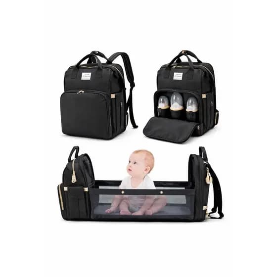 Bolsa Mochila Maternidade Com Berço Trocador Bebê Portátil Térmica Para Carrinho