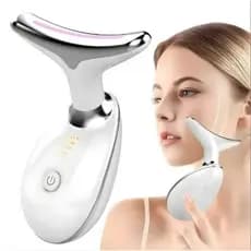 Massageador De Pescoço e Rosto LED Vibração Fototerapia Para Rejuvenescer Firmeza Anti-Rugas