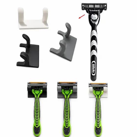 Suporte Barbeador Porta Lâmina aparelho Barbear Presto barba Auto Colante 3M