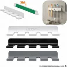 Suporte Organizador Para Escova Dental - 3M de Parede e Armários