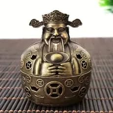 Queimador de Incenso do Deus da Riqueza - Decoração Feng Shui Chinesa, Altar Espiritual em Liga de Zinco,