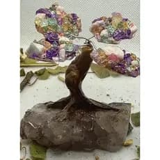 Árvore de Pedra Com base de Pedra Ametista Bruta