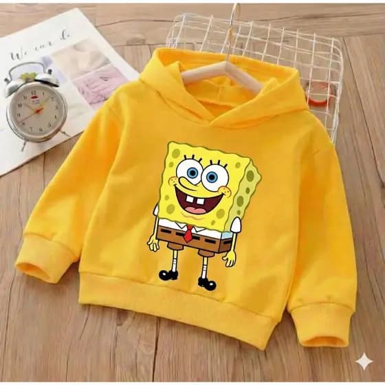 Blusa Moleton Bob Esponja - Casaco Infantil com capuz - Hoodies p/ menino e menina- Do P a 5 Anos