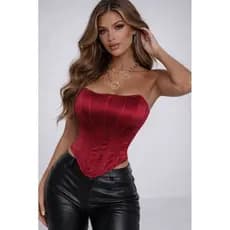 Cropped Feminino Cirre Tomara que Caia Modelador Brilho Premium Moda Festa