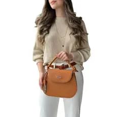 Bolsa Feminina Transversal Casual Alca Corda Confortavel Estilo Moderno Caramelo