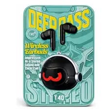 Peining Fone De Ouvido Bluetooth Tws T40 DeepBass - Design Robô Bluetooth 6.0 Som Estéreo Case Estilizado Uso Diário
