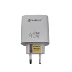 Carregador 45W GaN QC 3 Portas 1 USB 2 Tipo-C Carregamento Rápido e Seguro Celular Tablets Notebooks Consoles Portáteis