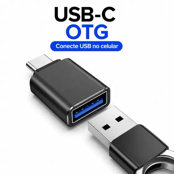 Adaptador OTG USB-C Para Transferência de Dados e Acessórios USB