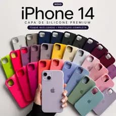 Capinha Case Silicone iPhone 14 / 14 Pro Max / Pro / Plus Premium Aveludada