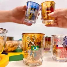 Kit 4 Copos Shot 60ml Cachaça/pinga/licor/pinga Parede Dupla Policarbonato