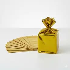 100 ou 50 Embalagem De Presente Metalizado 10x1cm Pacote