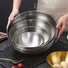 Bowl Tigela de Aço Inox Dourada Gold para Saladas Preparos Massas Cozinha