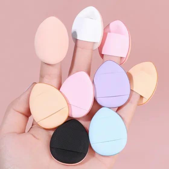 Kit 6 ou 12 Mini Esponjas De Maquiagem Para Dedo Almofada Cores