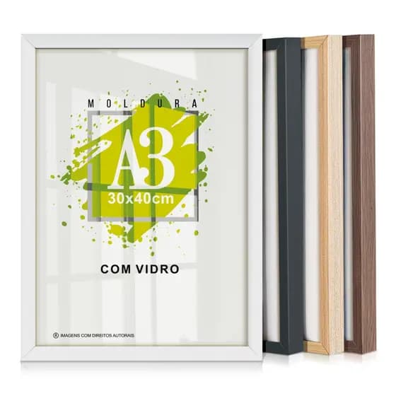 Quadro Moldura Fotografia Porta Retrato Com Vidro Certificado Caixa Alta