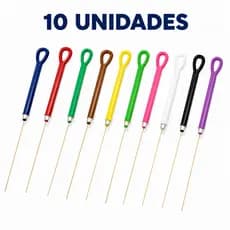10 Agulhas para Limpeza de Fogão Desentupidor de Bocas e Queimadores chuveiro- 10 unidades