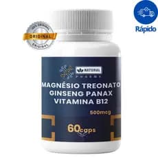 Magnésio Treonato 200mg + Ginseng Panax 100mg + Vitamina B12 Metilcobalamina 1000mcg