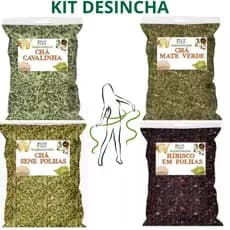 Kit Desinchá: Cavalinha, Cha Verde, Chá de Hibisco e Sene - Chá Secreto 30 Dias