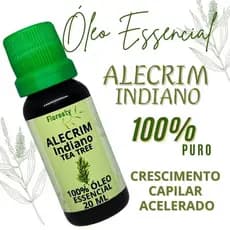 Óleo Essencial Alecrim Indiano Puro | TEA TREE | Crescimento Capilar | Cabelos e Barba | Óleo Alecrim 20 Ml