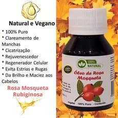 Óleo Vegetal de Rosa Mosqueta Puro 100ml Rosa Rubiginosa - Clareia a Pele